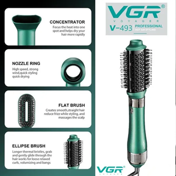 VGR V-493 Professional 4in1 Hot Air Styler Hair Dryer & Hair Curler – View 4