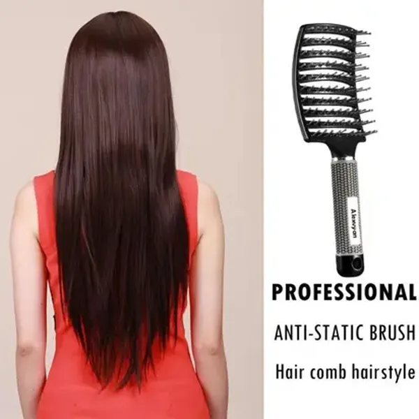 Hair Scalp Massage Comb Hairbrush Bristle Nylon Women Wet Curly Detangle Hair Brush – View 4