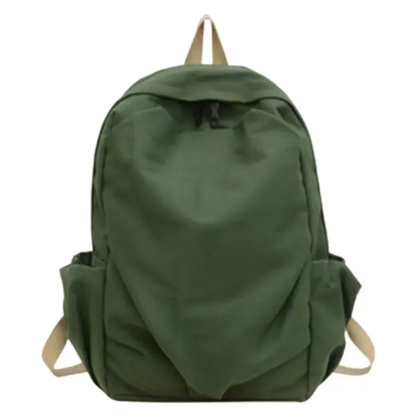 Vintage Style Simple Large Capacity Multicolor Backpack – Color: Green – View 1