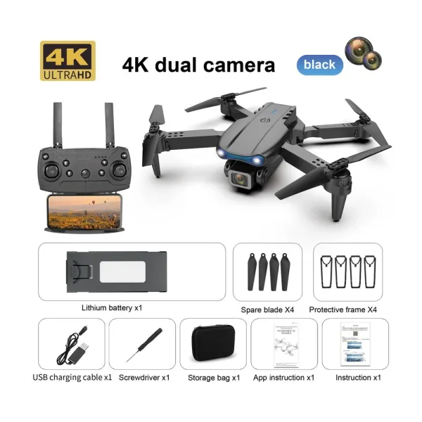 E99 Pro 2 4K Dual Camera WiFi Mini Toy Drone – View 2