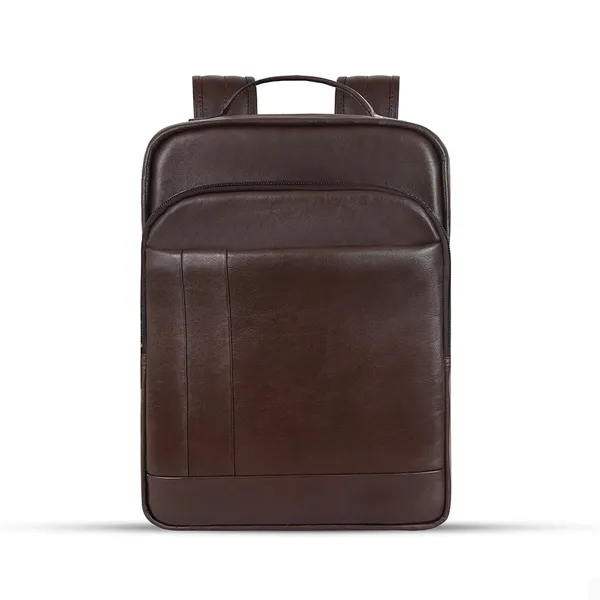 Smart New 4G Laptop Genuine Cow Leather Backpack with Big Space – Color: Brown – View 2