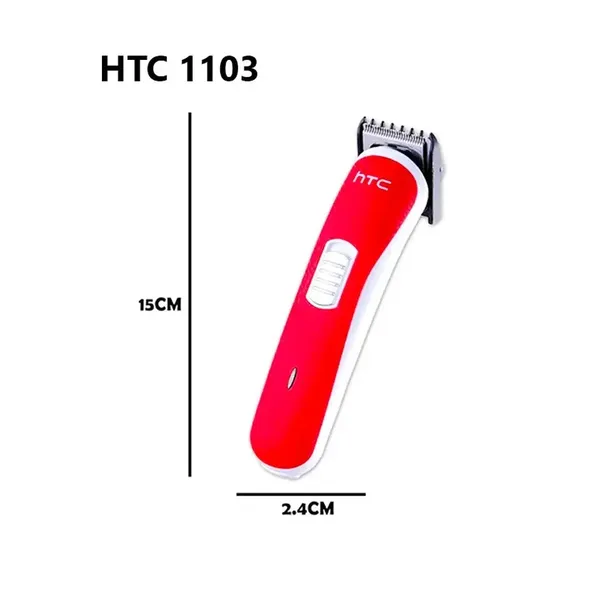 HTC AT-1103B Rechargeable Cordless Hair Trimmer for Men – Color: Red – View 2