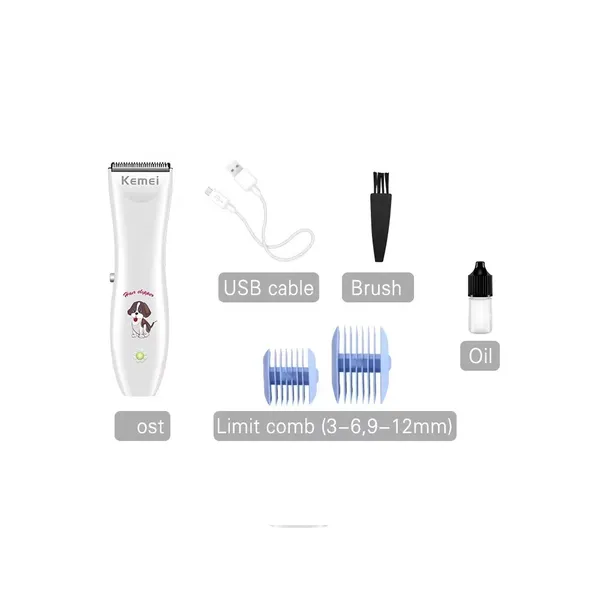 KEMEI KM-1051 Dog Hair Clipper Pet Hair Trimmer Puppy Grooming Electric Shaver – View 3