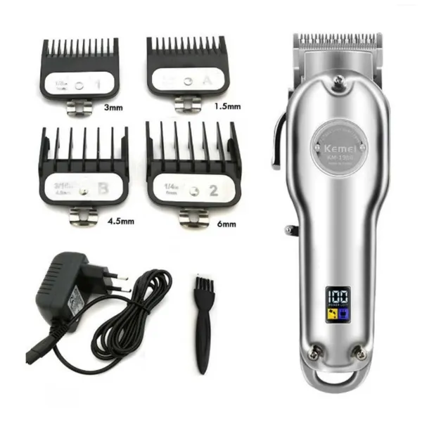 Kemei KM 1986 + PG Professional Trimmer Hair Clipper Cordless – Color: Silver – View 2