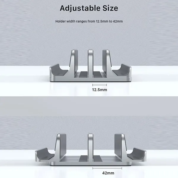 Premium Dual 4 in 1 Vertical Heavy-Duty Polished Aluminum Alloy Laptop Stand – View 3