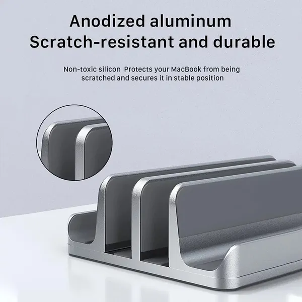 Premium Dual 4 in 1 Vertical Heavy-Duty Polished Aluminum Alloy Laptop Stand – View 4