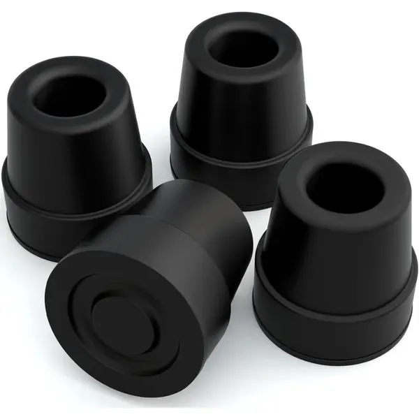 5/8 Inch 16mm Safety Soft Replacement Rubber Tip Cane for Walking Stick - 4 Pieces – View 1
