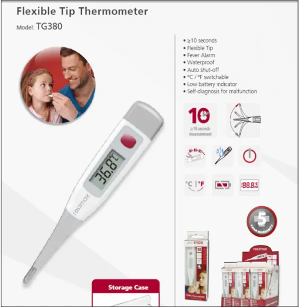 Rossmax TG-380 Premium Quality Digital Flexible Thermometer – View 3