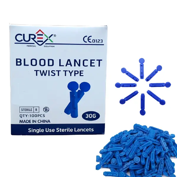 Curex Twist-Type Disposable Blood Lancet for Glucose Testing – View 1