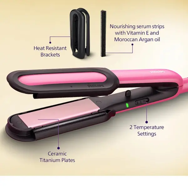 Philips BHS522 NourishCare and SilkProtectCare with Heat Protection Hair Straightener  – View 3