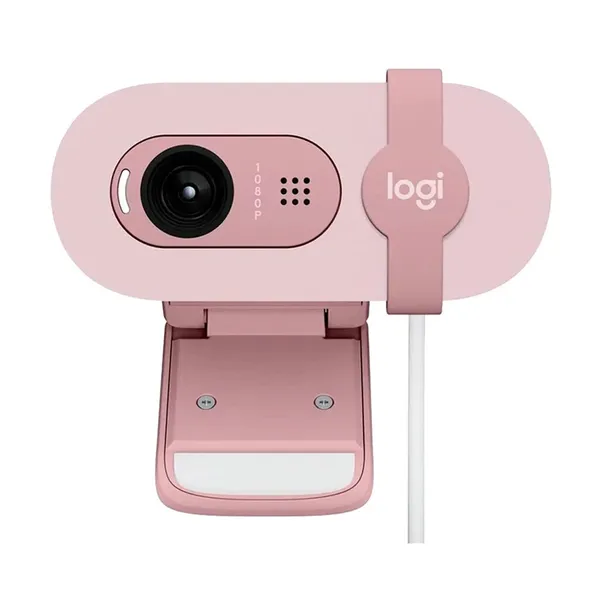 Logitech Brio 100 Full HD Privacy Shutter Webcam – Color: Pink – View 2