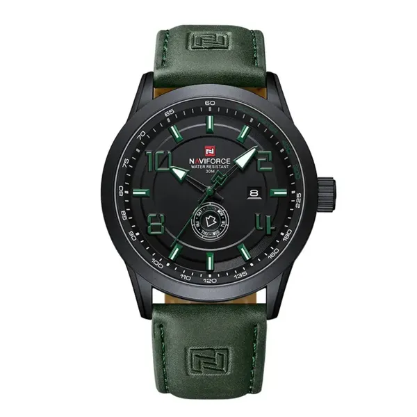 NAVIFORCE NF9229 Youth Retro Fashion Luminous Quartz Men's Watch – Dial Color: Green, Strap Color: Green – View 1