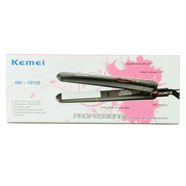 Kemei KM-19105 Infrared Professional Hair Straightener Iron – View 2