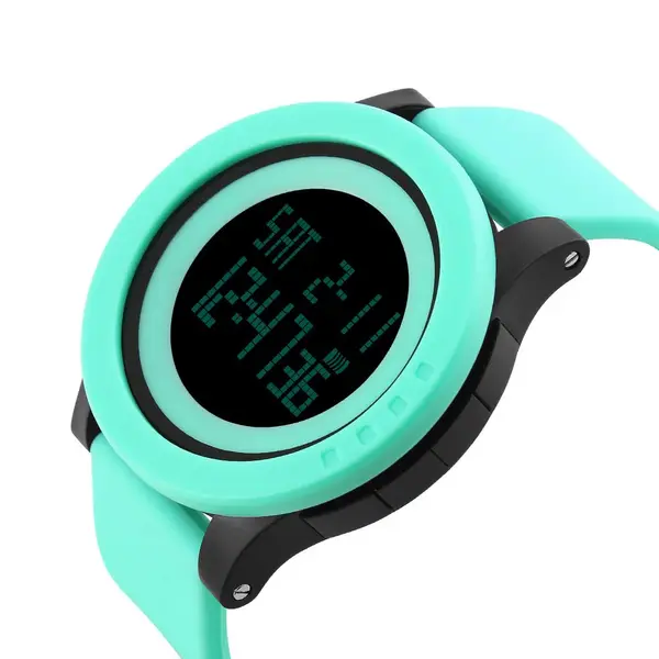 SKMEI 1142 Digital Multifunctional PU Leather Sporty Men's Watch – Dial Color: Black, Strap Color: Blue – View 2