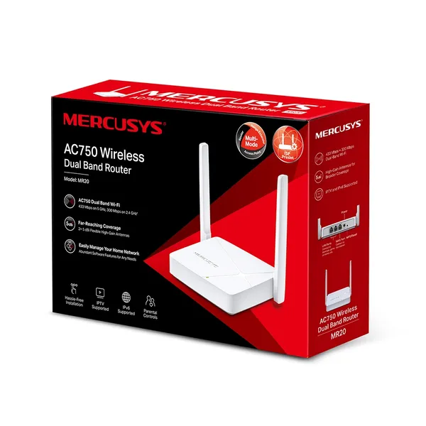 Mercusys MR20 AC750 Dual-Band Range Extender WiFi Router – View 4