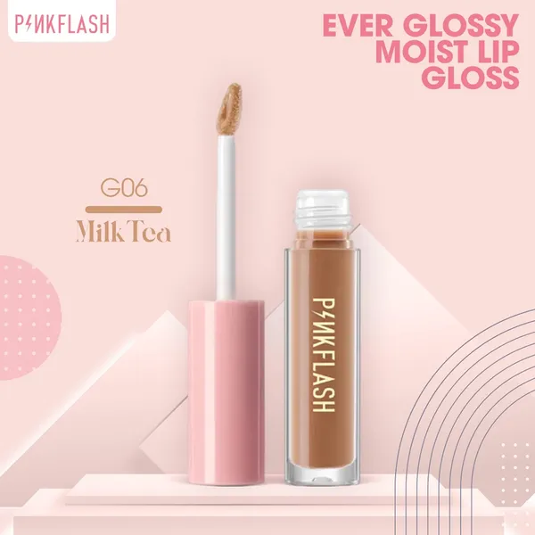 PINKFLASH G06 Ever Glossy Moist Lip Gloss Milk Tea (PF-L02) – View 2