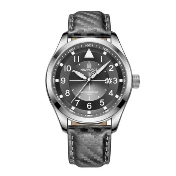 NaviForce NF8022 Fashion Sports Men's Watch – Dial Color: Silver, Strap Color: Grey – View 1