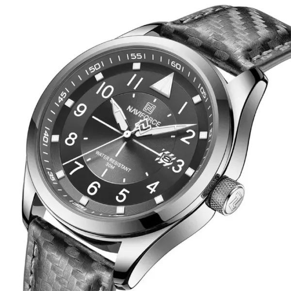 NaviForce NF8022 Fashion Sports Men's Watch – Dial Color: Silver, Strap Color: Grey – View 2