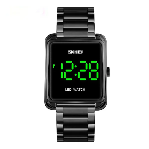 Skmei 1505 Waterproof Wristwatch LED Digital Men's Watch – Dial Color: Black, Strap Color: Black – View 1