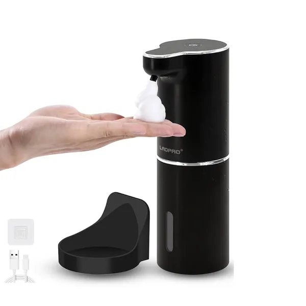 Electric Automatic Touchless Liquid Foam Soap Dispenser 350ml – Color: Black – View 2