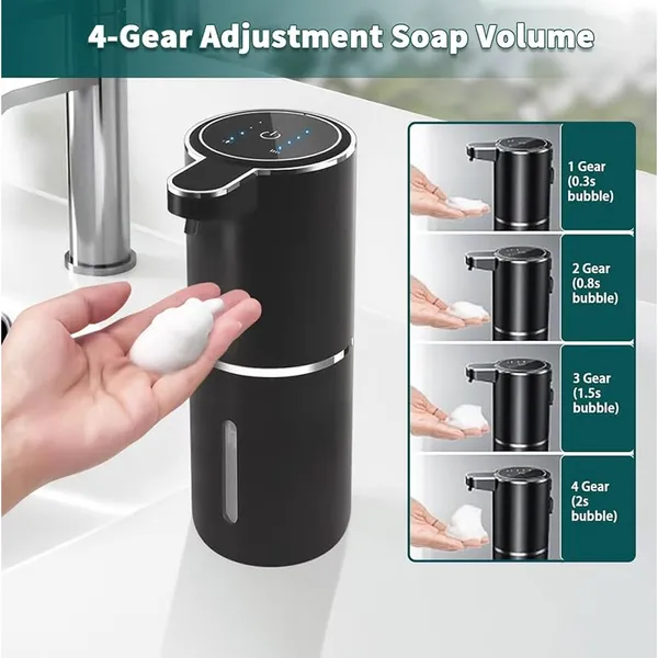 Electric Automatic Touchless Liquid Foam Soap Dispenser 350ml – Color: Black – View 4