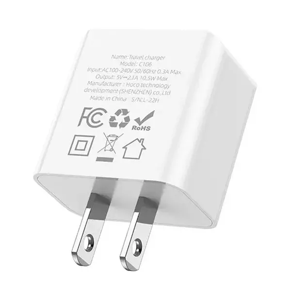 Hoco C106 10.5W USB Compact & Efficient Travel Charger – View 2