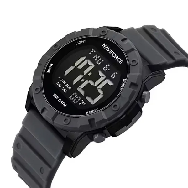 NAVIFORCE NF7110 5ATM Waterproof Luminous Sports Watch – Dial Color: Grey, Strap Color: Grey – View 2