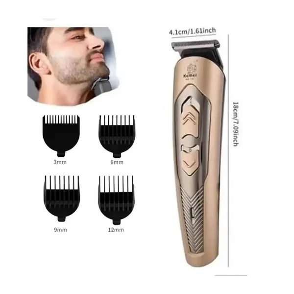 Kemei KM-756 Rechargeable Trimmer and Clipper For Men – Color: Gold – View 2