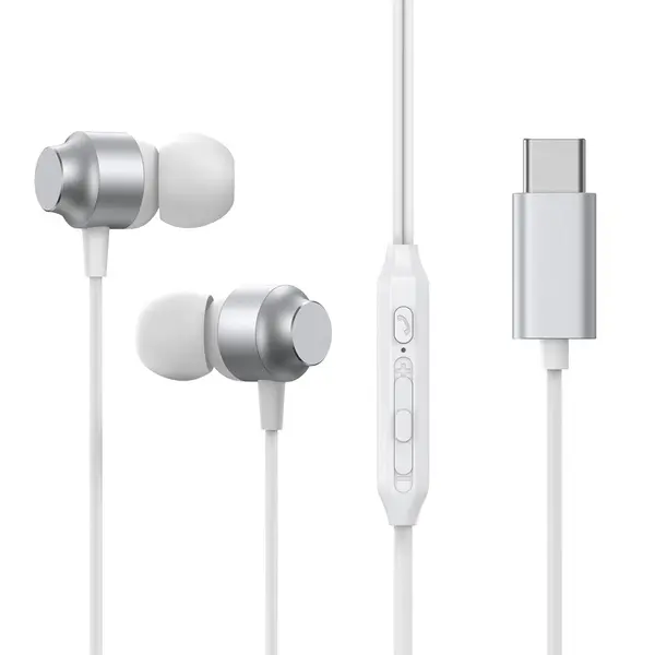 Joyroom JR-EC06 In-Ear Metal Type-C Wired Earphone – Color: White – View 1