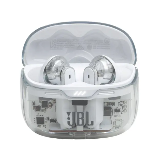JBL Tune Beam Ghost Edition ANC True Wireless Earbuds – Color: White – View 1