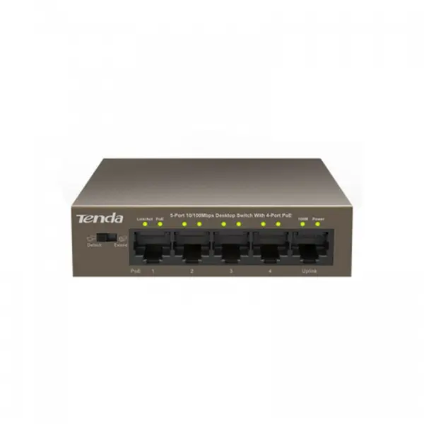 Tenda TEF1105P 5-Port with 4-Port PoE Switch – View 1