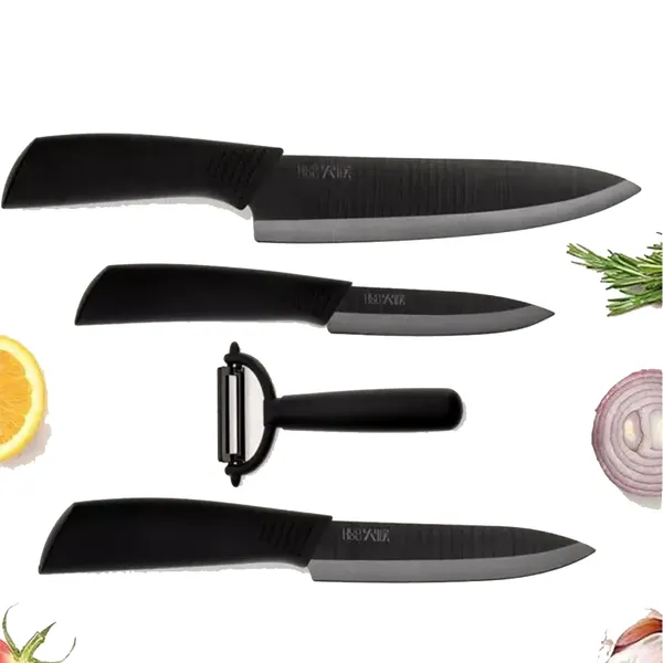 Xiaomi Mijia Huohou Nano-Ceramic Kitchen Knife Set 4 Pcs – View 1