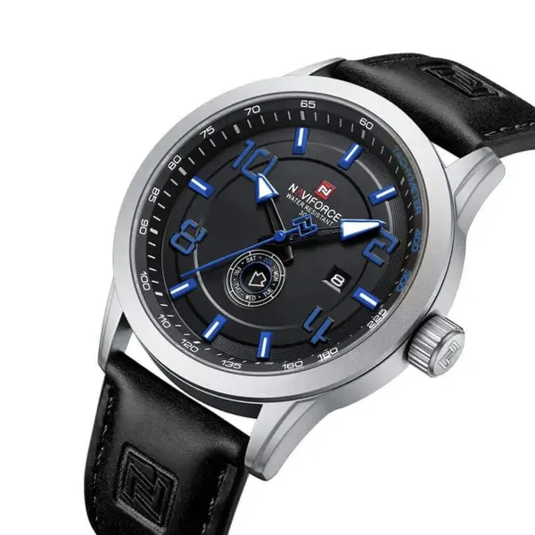 NAVIFORCE NF9229 Luminous Quartz Movement Men’s Watch – Dial Color: Blue, Strap Color: Black – View 2