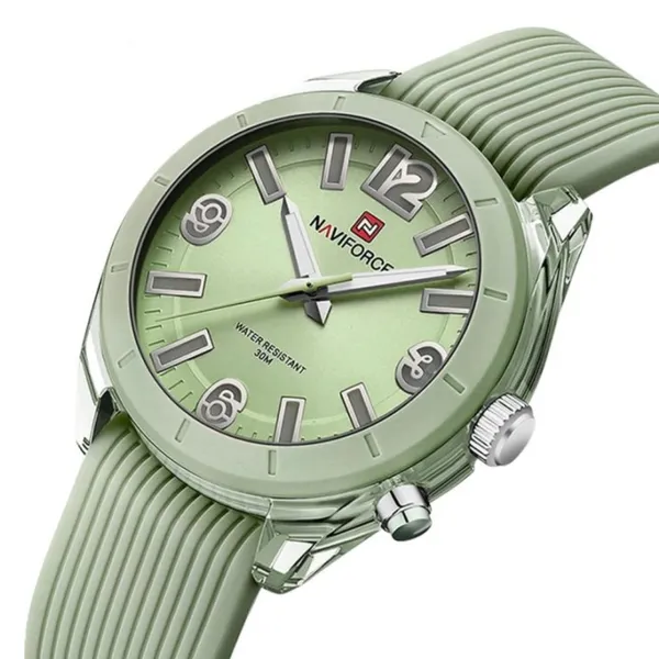 NAVIFORCE NF7103 Sports Waterproof Led Women's Watch  – Dial Color: Green, Strap Color: Green  – View 2
