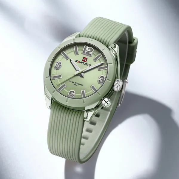 NAVIFORCE NF7103 Sports Waterproof Led Women's Watch  – Dial Color: Green, Strap Color: Green  – View 4