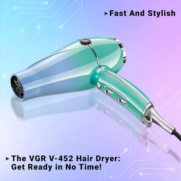VGR V-452 Essential Dry Care Hair Dryer Salon Series for Women – View 3