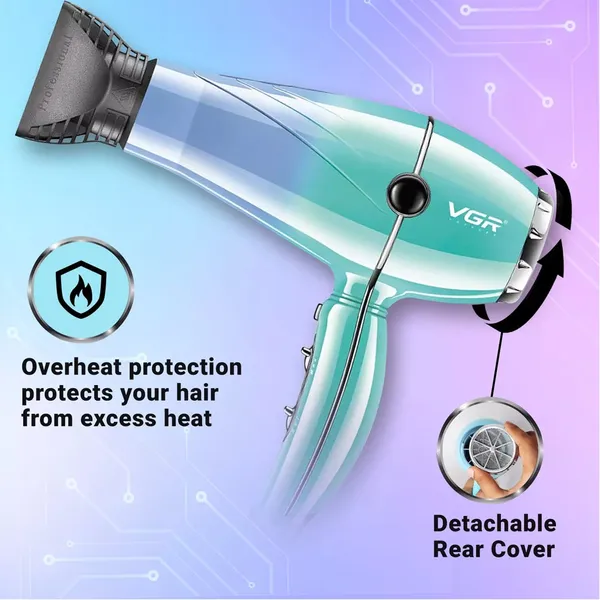 VGR V-452 Essential Dry Care Hair Dryer Salon Series for Women – View 4