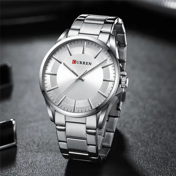 Curren 8429 Luxury Stainless Steel Analog Men's Watch – Dial Color: White, Strap Color: White – View 3