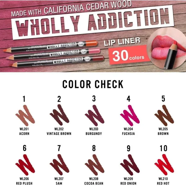 J.Cat Wl210 Red Hot Wholly Addiction Pro Define Lip Liner – View 2