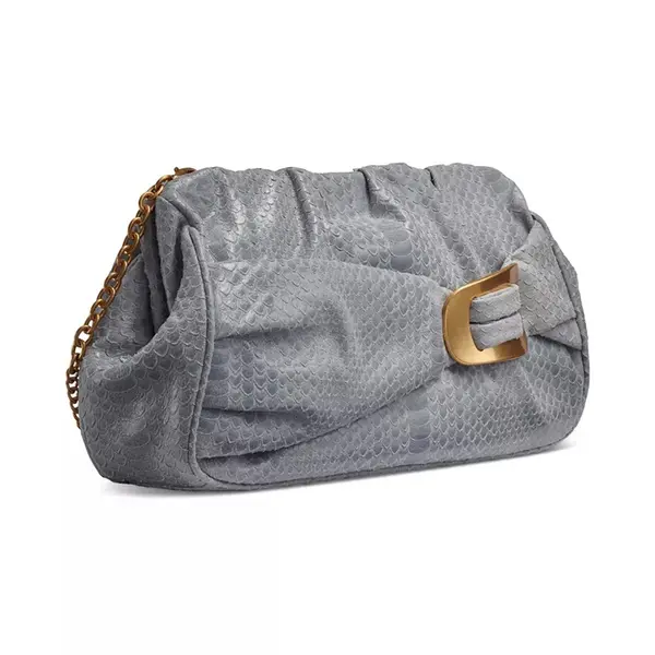 Faux Leather Lavie Women Sleek Wink Frame Clutche – Color: Gray – View 2