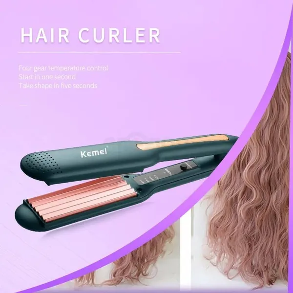 Kemei KM-9827 Multi-temperature Control Hair Straightener – View 3