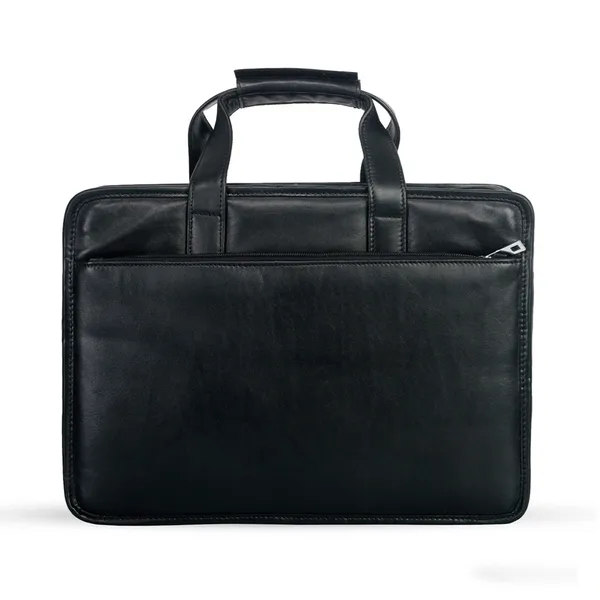 Genuine Cow Leather Laptop Corporate Design Official Bag – Color: Black – View 3