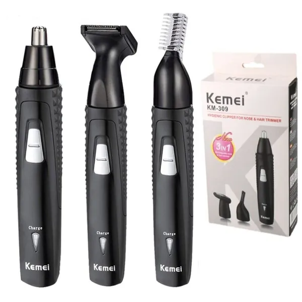 Kemei KM-309 3-In-1 Rechargeable Electric Nose Hair Trimmer – View 4
