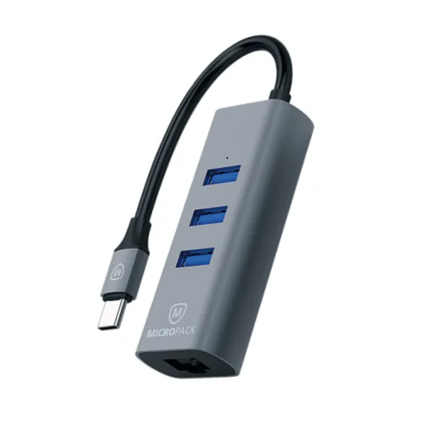 Micropack MDC-3AE USB-C to USB-A HUB with Ethernet – View 2