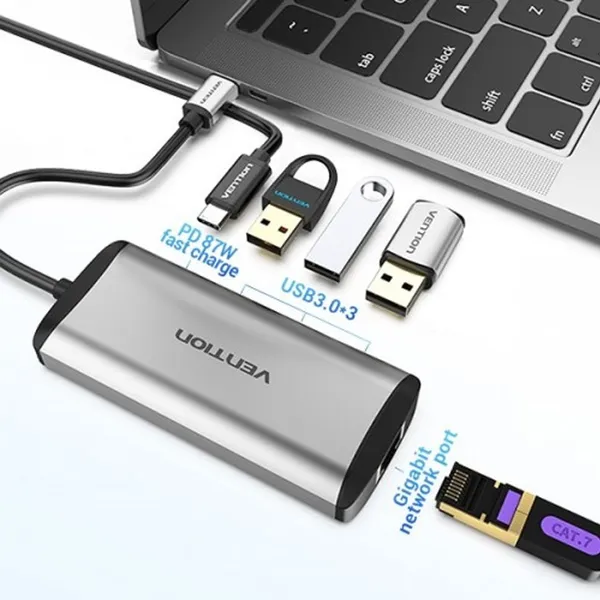Vention THAHB 9 In 1 Type-C Multi-Function HUB – View 2