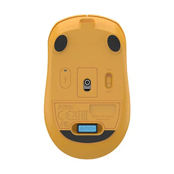 A4TECH Fstyler FG15C Air2 Dual-Mode Rechargeable Wireless Mouse – Color: Yellow – View 3