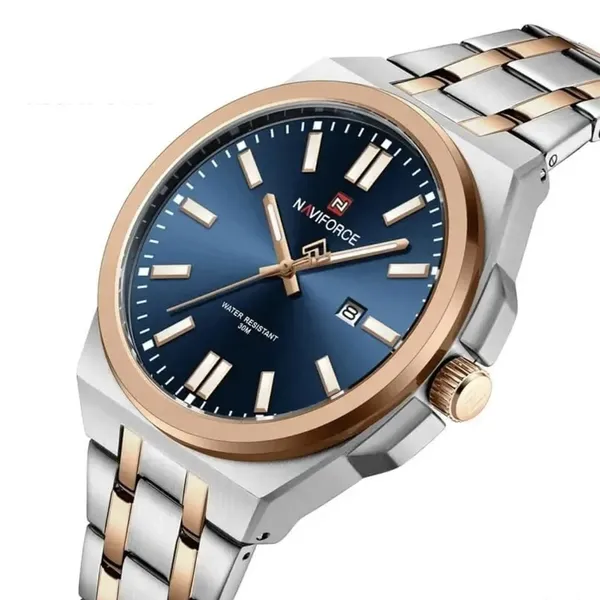 NAVIFORCE NF9226 Luminous Waterproof High-quality Quartz Men's Watch – Dial Color: Black, Strap Color: Blue – View 2