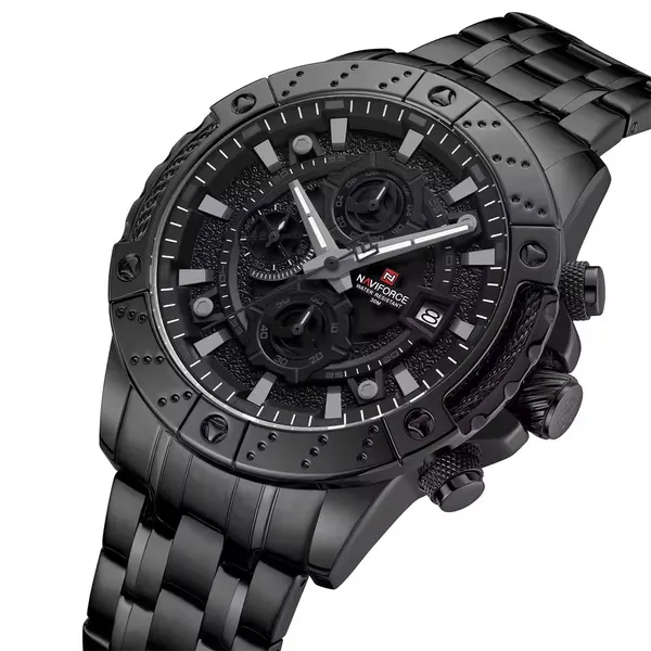 NAVIFORCE NF9227 Hollow Mechanical Style Men’s Watch – Dial Color: Black, Strap Color: Black – View 2