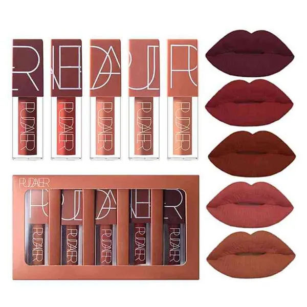 Pudaier Lipstick Matte Long Lasting 5 Set Brand Makeup Lipstick – View 3