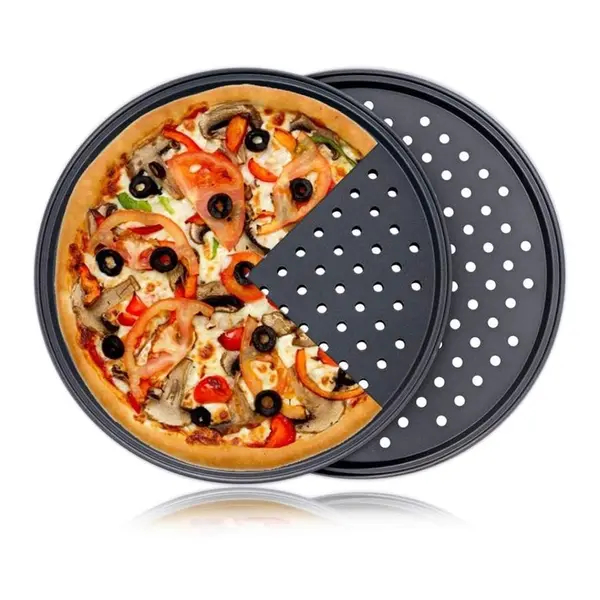 14-inch Nonstick Pizza Pan Baking Tray Plate with Holes Pizza Baking Tool – View 2